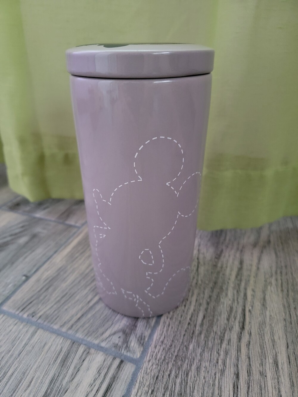 Disney Taupe Ceramic Cannister Mickey Sillouette